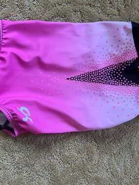 GK Hot Pink and Black Sparkle Gymnastics Leotard. Size toddler (2T)